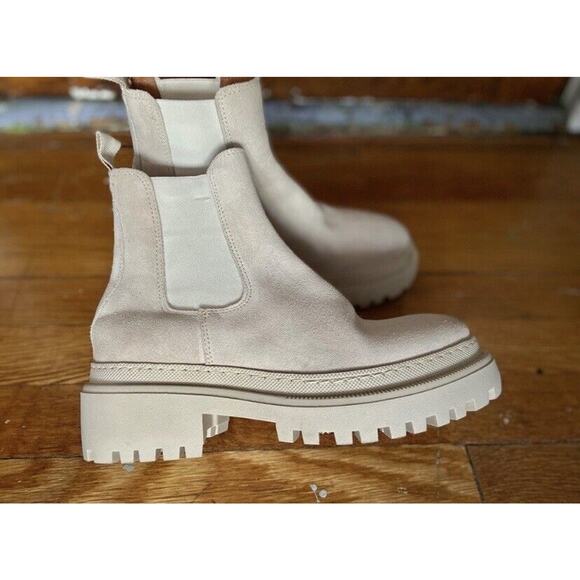 Anthropologie: SHOE THE BEAR Cream Leather 'Iona' Chelsea Boots sz 39 (sz 8 US) - Picture 2 of 12